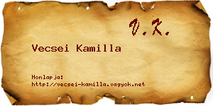 Vecsei Kamilla névjegykártya